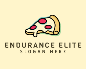 Pizza Slice Anaglyph logo design