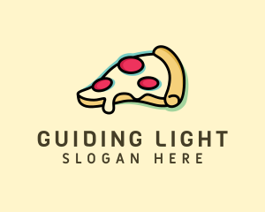 Pizza Slice Anaglyph logo design