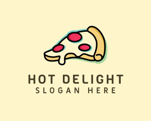 Pizza Slice Anaglyph logo design