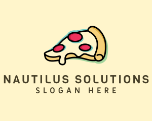 Pizza Slice Anaglyph logo design