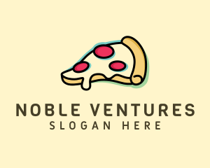 Pizza Slice Anaglyph logo design