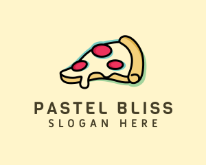 Pizza Slice Anaglyph logo design