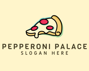 Pepperoni - Pizza Slice Anaglyph logo design