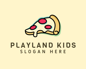 Pizza Slice Anaglyph logo design