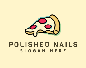 Pizza Slice Anaglyph logo design