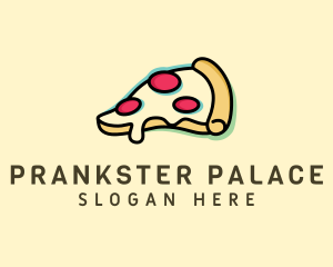 Pizza Slice Anaglyph logo design