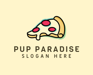 Pizza Slice Anaglyph logo design