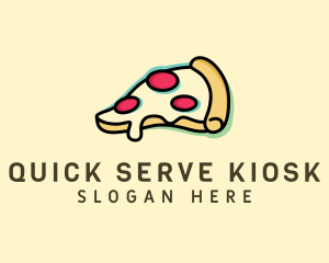 Pizza Slice Anaglyph logo design