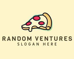 Pizza Slice Anaglyph logo design