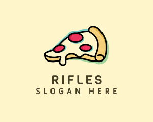 Pizza Slice Anaglyph logo design