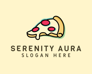 Pizza Slice Anaglyph logo design