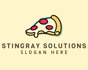 Pizza Slice Anaglyph logo design