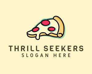 Pizza Slice Anaglyph logo design