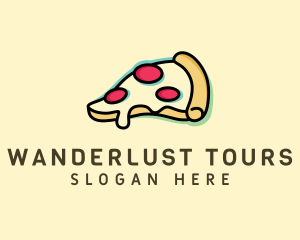 Pizza Slice Anaglyph logo design