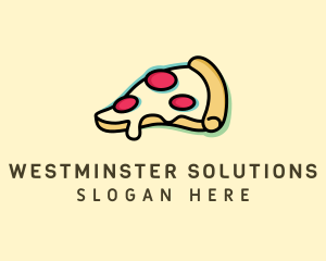 Pizza Slice Anaglyph logo design