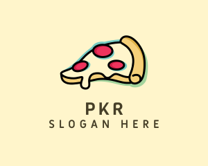 Pizza Slice Anaglyph logo design