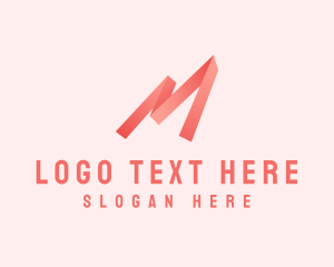 E Commerce - Ribbon Letter M logo design