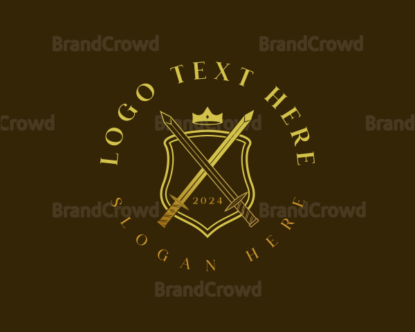 Medieval Sword Crown Logo