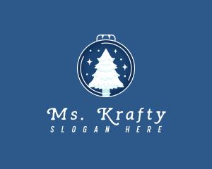 Merry - Winter Christmas Tree logo design