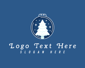 Sled - Winter Christmas Tree logo design