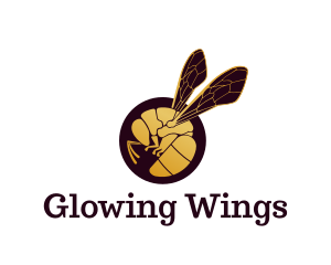 Golden Wasp Wings logo design