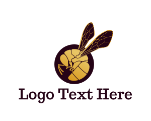 Black Wings - Golden Wasp Wings logo design