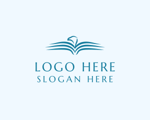 Soaring - Eagle Book Wings logo design