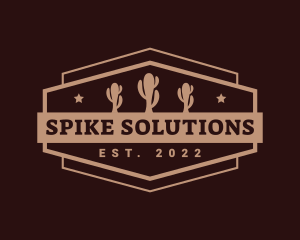 Spike - Western Hexagon Cactus logo design