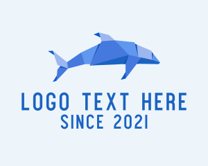 Papercraft - Origami Dolphin Fish logo design