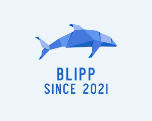Animal - Origami Dolphin Fish logo design