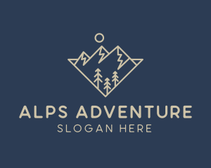 Alps - Minimalist Mountain Peak logo design