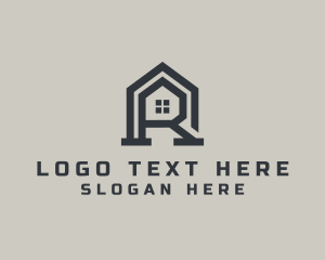 House - House Landscaping Letter R logo design