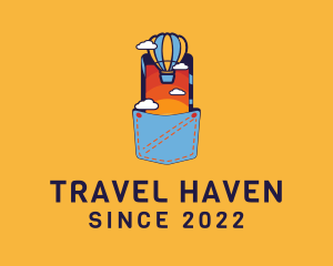 Hot Air Balloon Travel Phone logo design