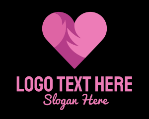 Valentines - Pink Flaming Heart logo design