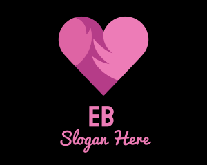 Emotion - Pink Flaming Heart logo design