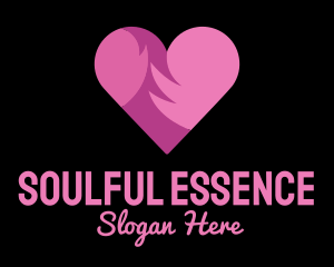 Emotion - Pink Flaming Heart logo design