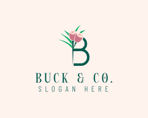 Flower Beauty Letter B  logo design