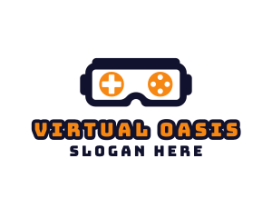 Vr - VR Game Controller Goggles logo design