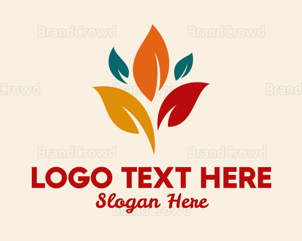 Colorful Autumn Leaves Logo