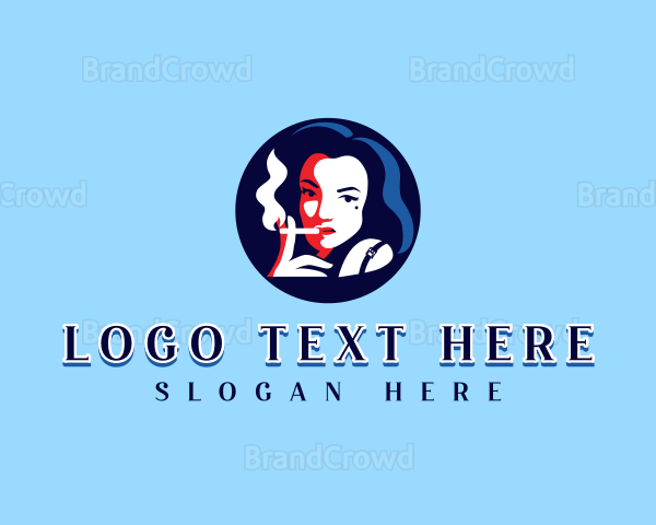 Smoking Cigarette Woman Logo