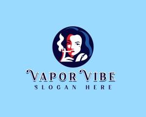 Smoking Cigarette Woman logo design