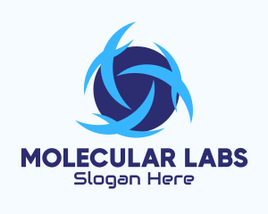 Molecular - Blue Cyber Sphere logo design