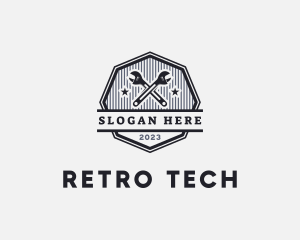 Retro Wrench Handyman logo design