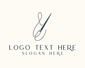 String - Seamstress Needle Stitch logo design