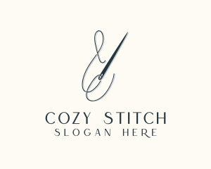 Seamstress Needle Stitch logo design