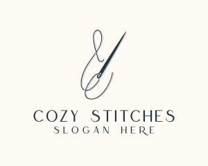 Seamstress Needle Stitch logo design