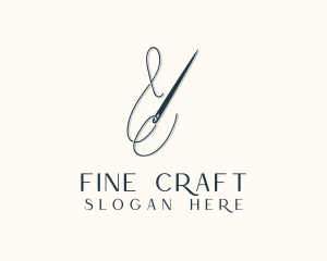 Seamstress Needle Stitch logo design