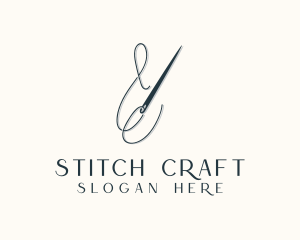 Seamstress Needle Stitch logo design