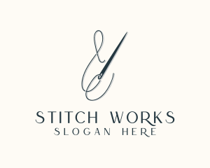 Alterations - Seamstress Needle Stitch logo design