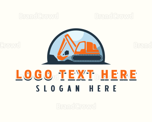 Excavator Construction Builder Logo